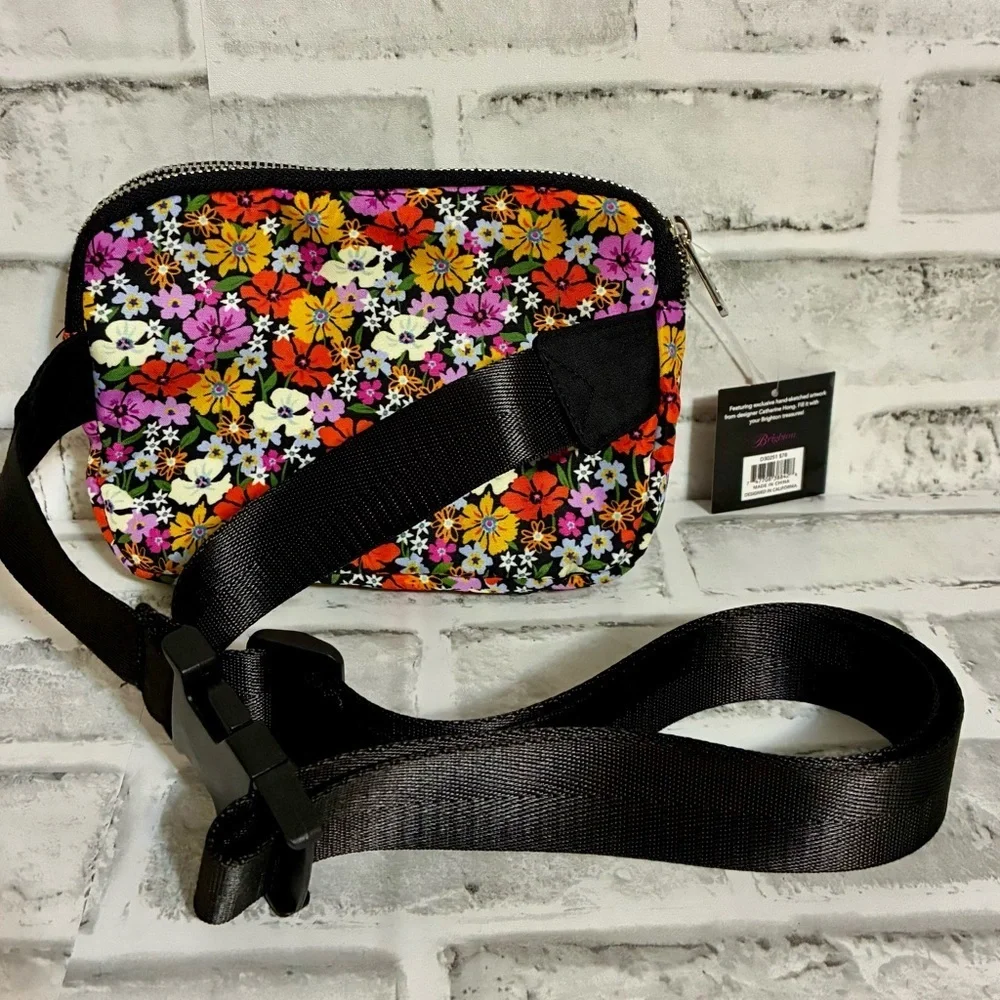 Brighton Painted Poppies Belt Bag NWT